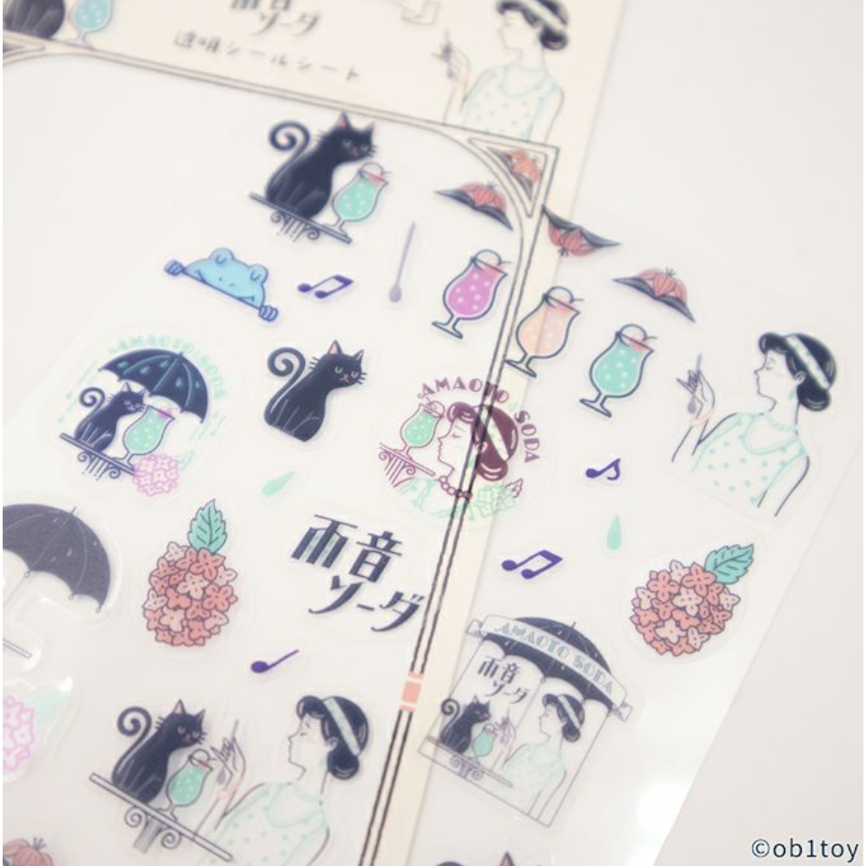 【共4款】古川紙工 ob1toy合作款 透明貼紙組 ｵﾋﾞﾜﾝ 手帳日記拼貼裝飾 日本製【立夏手帳生活】-細節圖7