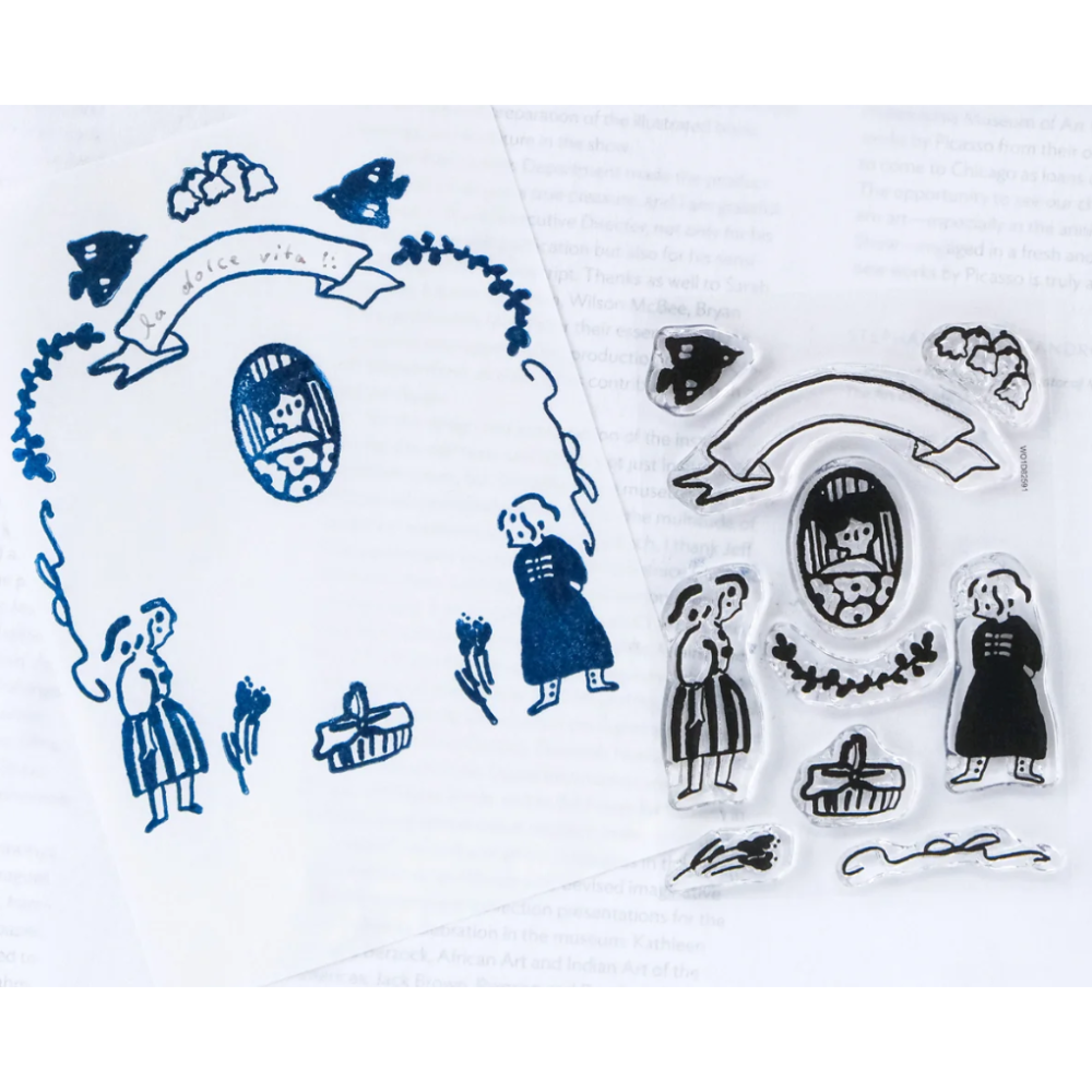 dodolulu 水晶印章「美好生活」可愛女孩 手帳素材 【立夏手帳生活】-細節圖2