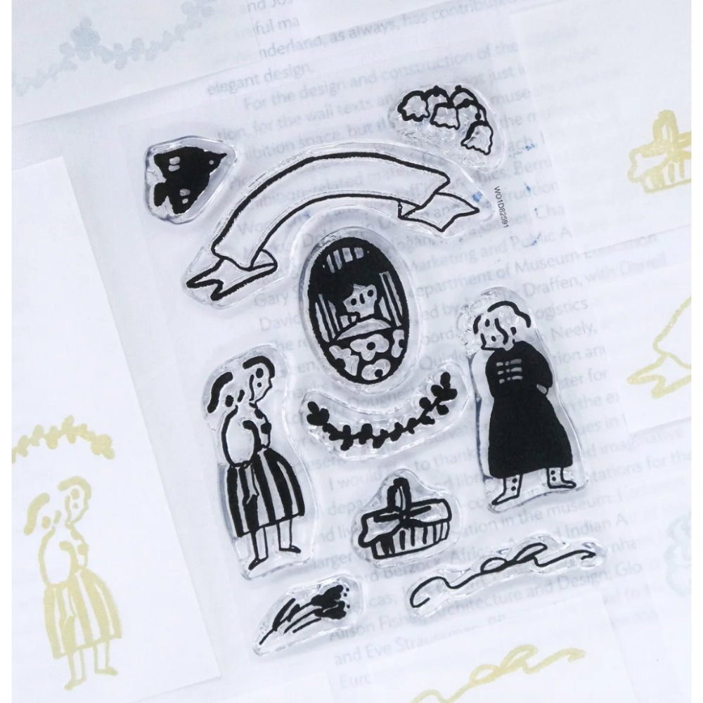 dodolulu 水晶印章「美好生活」可愛女孩 手帳素材 【立夏手帳生活】-細節圖3