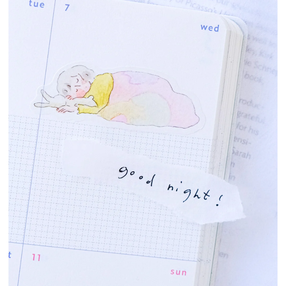 dodolulu 火柴盒手帳貼紙09「慵懶的一天」女孩貼紙 手帳素材 紙貼紙【立夏手帳生活】-細節圖8