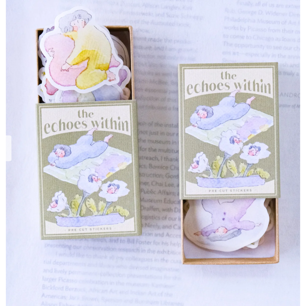 dodolulu 火柴盒手帳貼紙10「內心深處」女孩貼紙 手帳素材 紙貼紙【立夏手帳生活】-細節圖2