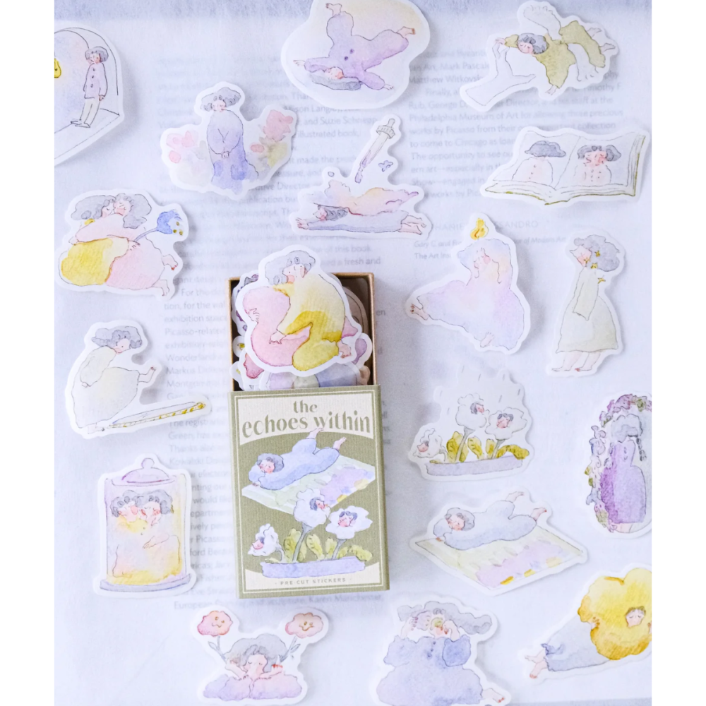 dodolulu 火柴盒手帳貼紙10「內心深處」女孩貼紙 手帳素材 紙貼紙【立夏手帳生活】-細節圖3