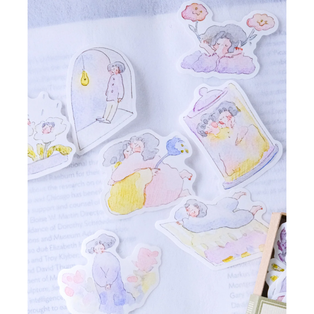 dodolulu 火柴盒手帳貼紙10「內心深處」女孩貼紙 手帳素材 紙貼紙【立夏手帳生活】-細節圖4