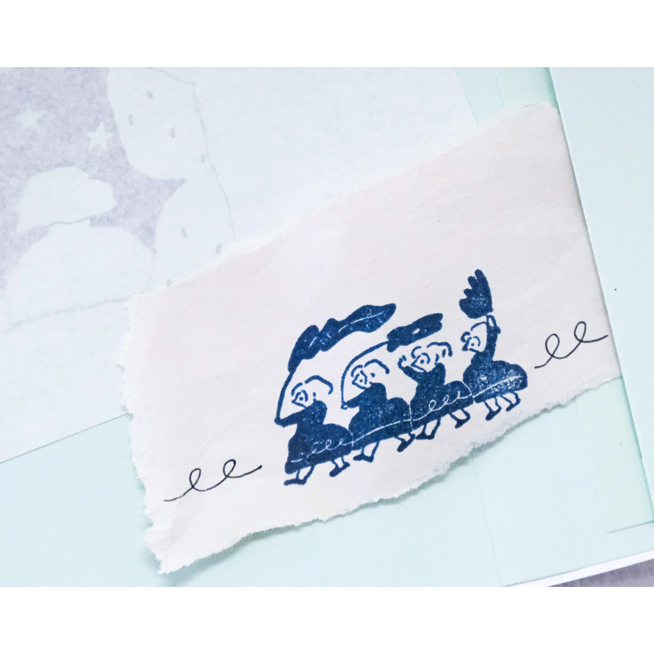 dodolulu 慶典 手帳印章 櫸木印章 可愛女孩橡皮章 手帳素材 【立夏手帳生活】-細節圖3