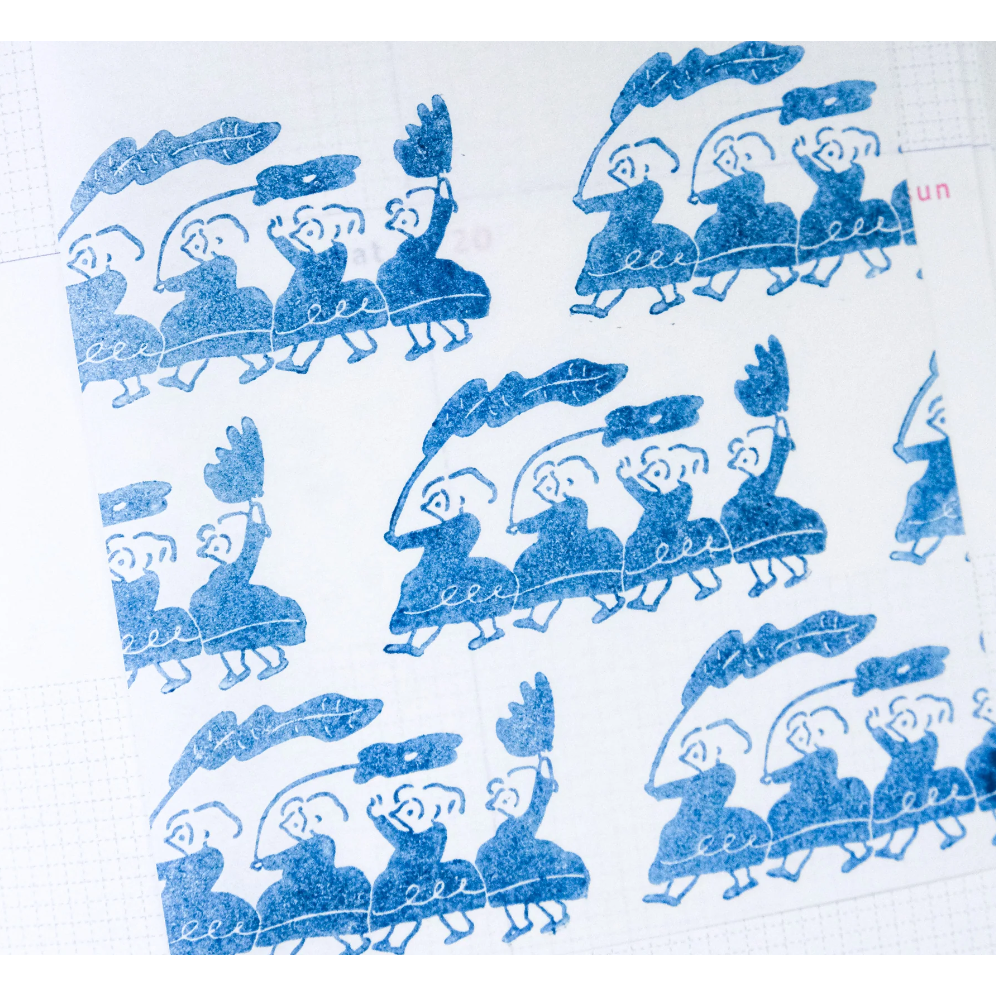 dodolulu 慶典 手帳印章 櫸木印章 可愛女孩橡皮章 手帳素材 【立夏手帳生活】-細節圖5