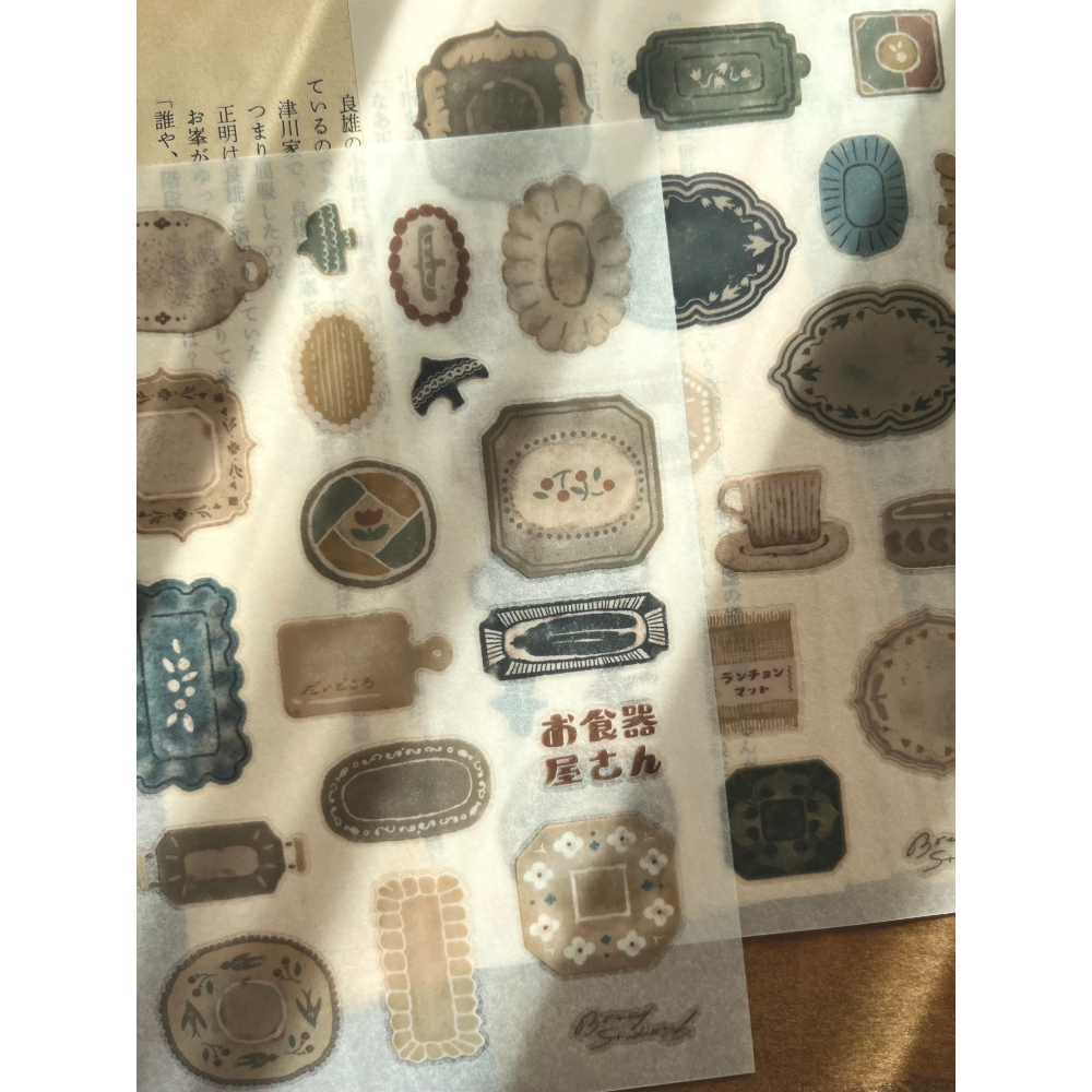 【2款】微瘋畫室「お食器屋さん-杯子/盤子」轉印貼紙【立夏手帳生活】-細節圖6