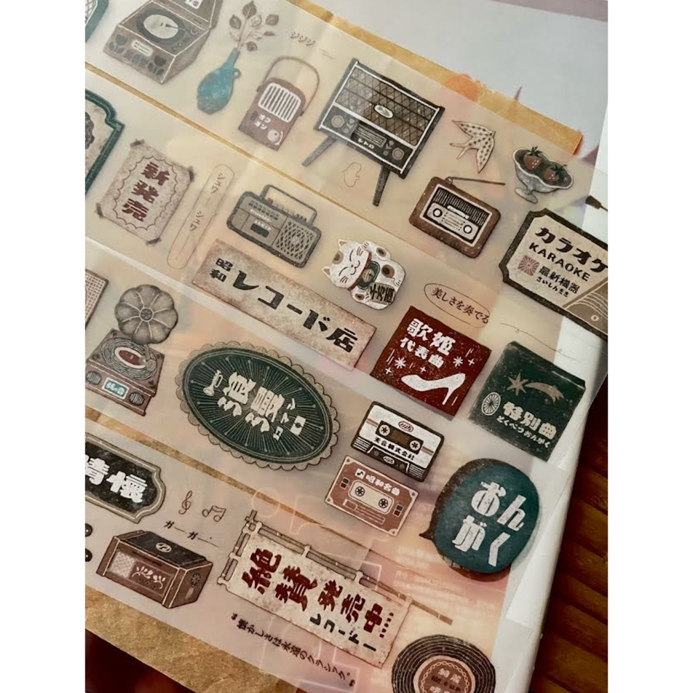 微瘋畫室 音楽堂Record Store 5cm霧面PET膠帶【立夏手帳生活】-細節圖3