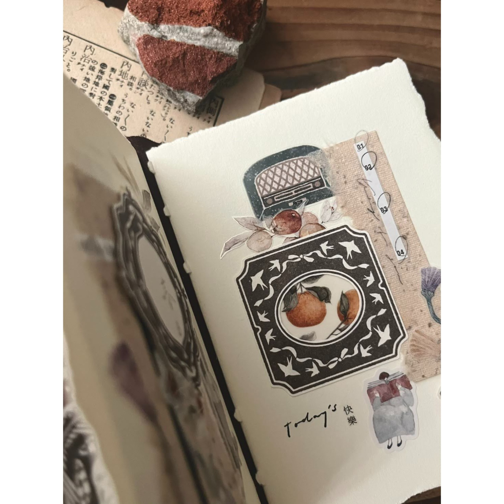 【2款】微瘋畫室「緞札Ribbon/千鳥Bird」便箋本【立夏手帳生活】-細節圖8