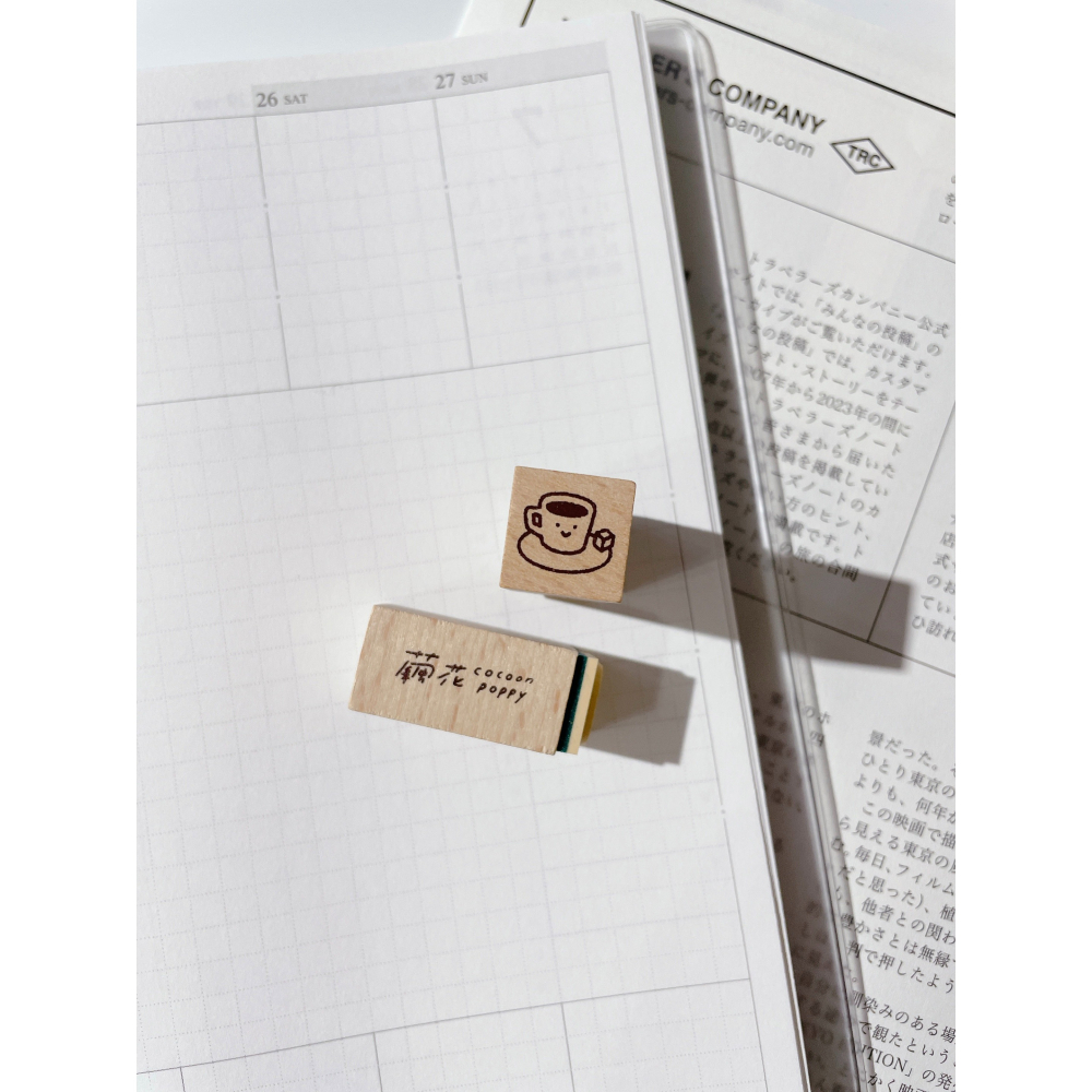 【新6款】繭花cocoon poppy 手帳用迷你櫸木印章【立夏手帳生活】-細節圖4