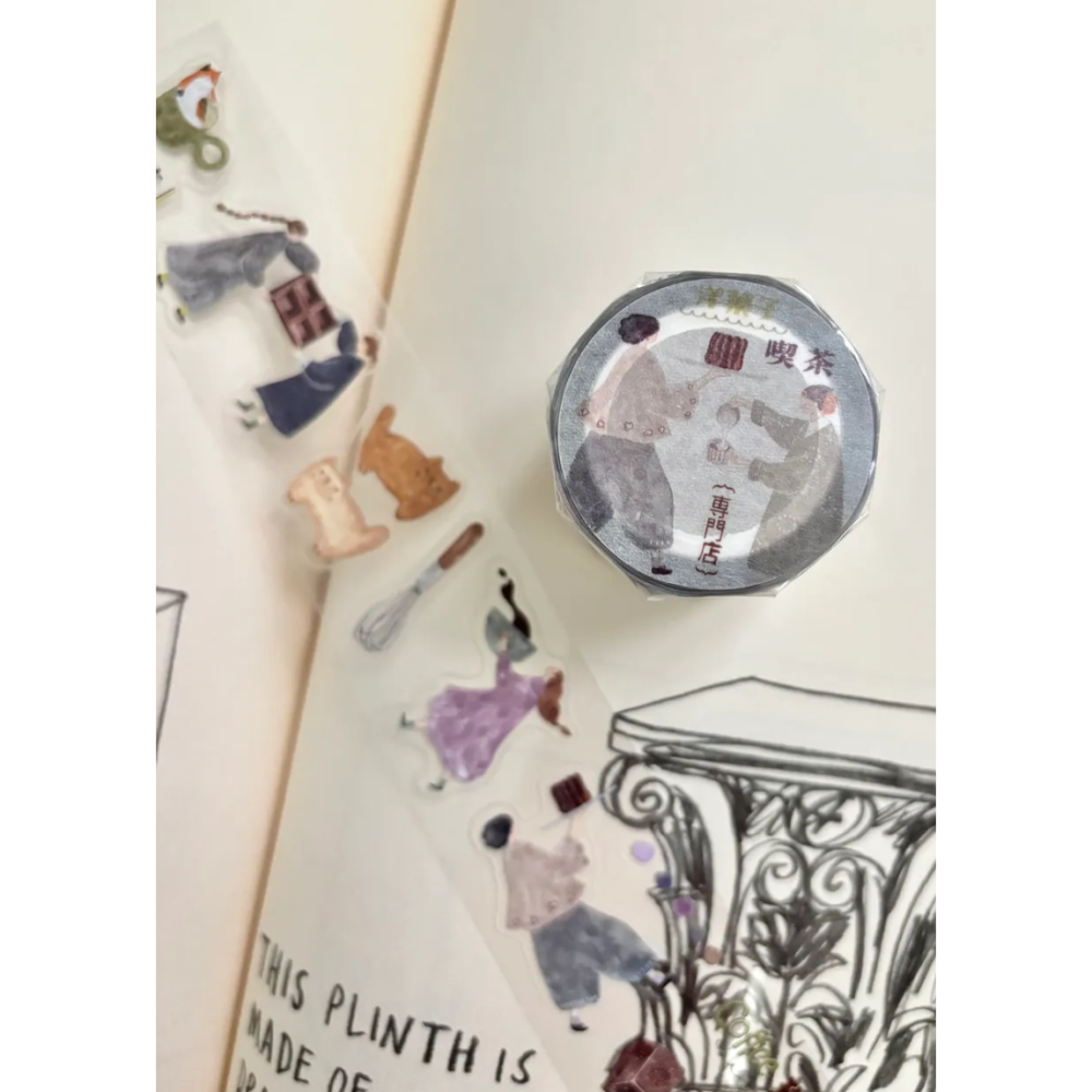 【改版5m割型】Pion mini girl_菓 3.5cm割型亮面PET膠帶【立夏手帳生活】-細節圖3