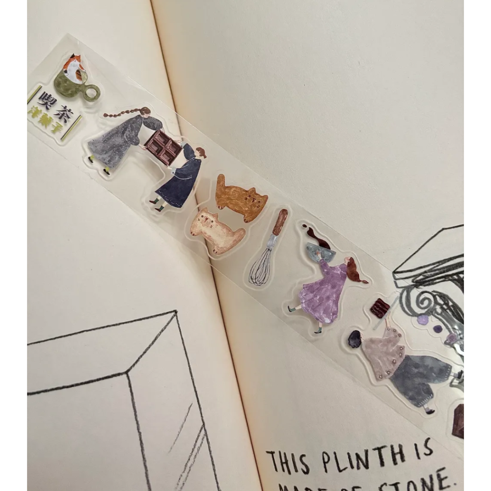 【改版5m割型】Pion mini girl_菓 3.5cm割型亮面PET膠帶【立夏手帳生活】-細節圖5