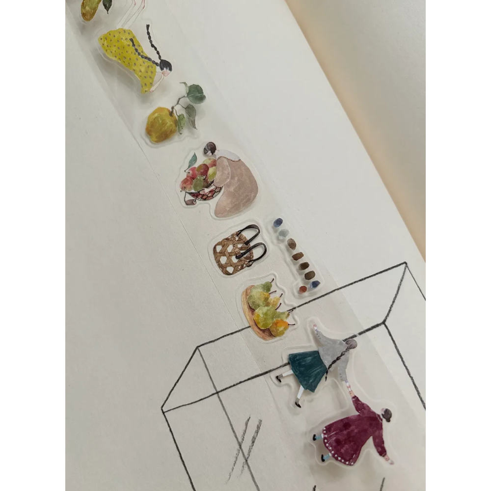 【改版5m割型】Pion mini girl_菓 3.5cm割型亮面PET膠帶【立夏手帳生活】-細節圖6