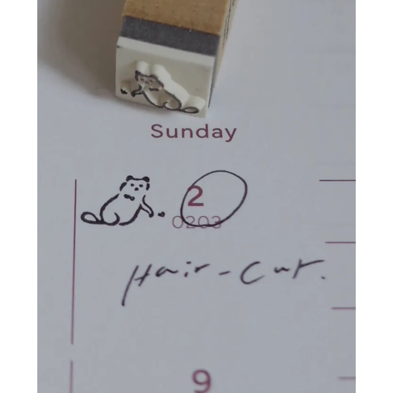 【追加1款字章】茄子先生 Her & Her Kitty & 英文手寫字 單顆小印章 木頭橡皮章【立夏手帳生活】-細節圖4