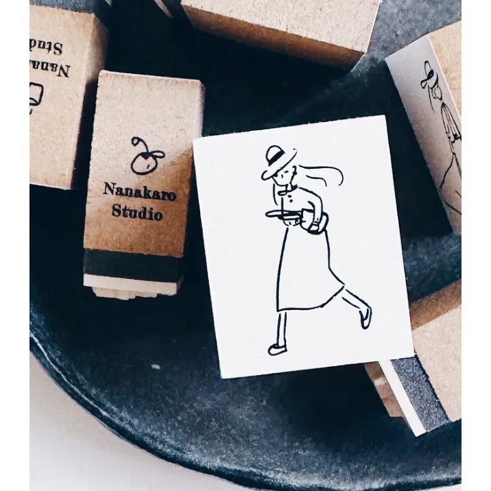 【追加1款字章】茄子先生 Her & Her Kitty & 英文手寫字 單顆小印章 木頭橡皮章【立夏手帳生活】-規格圖7