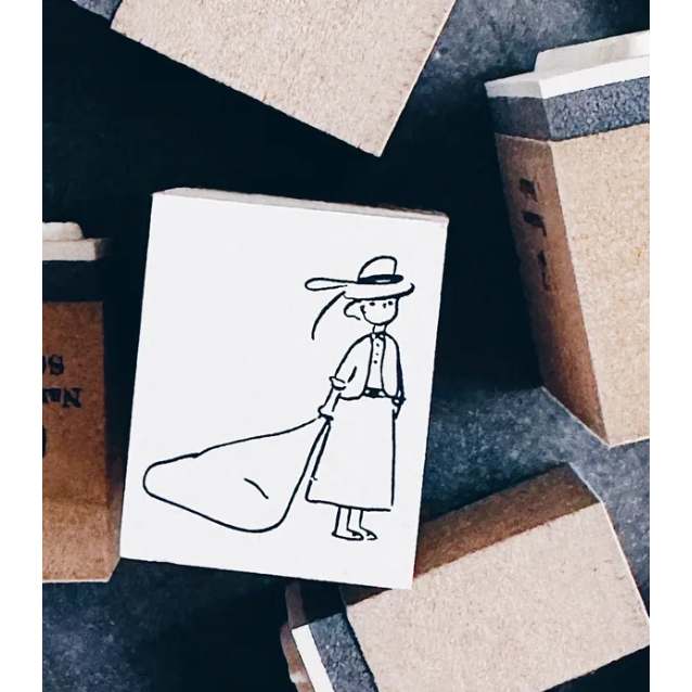 【追加1款字章】茄子先生 Her & Her Kitty & 英文手寫字 單顆小印章 木頭橡皮章【立夏手帳生活】-規格圖7