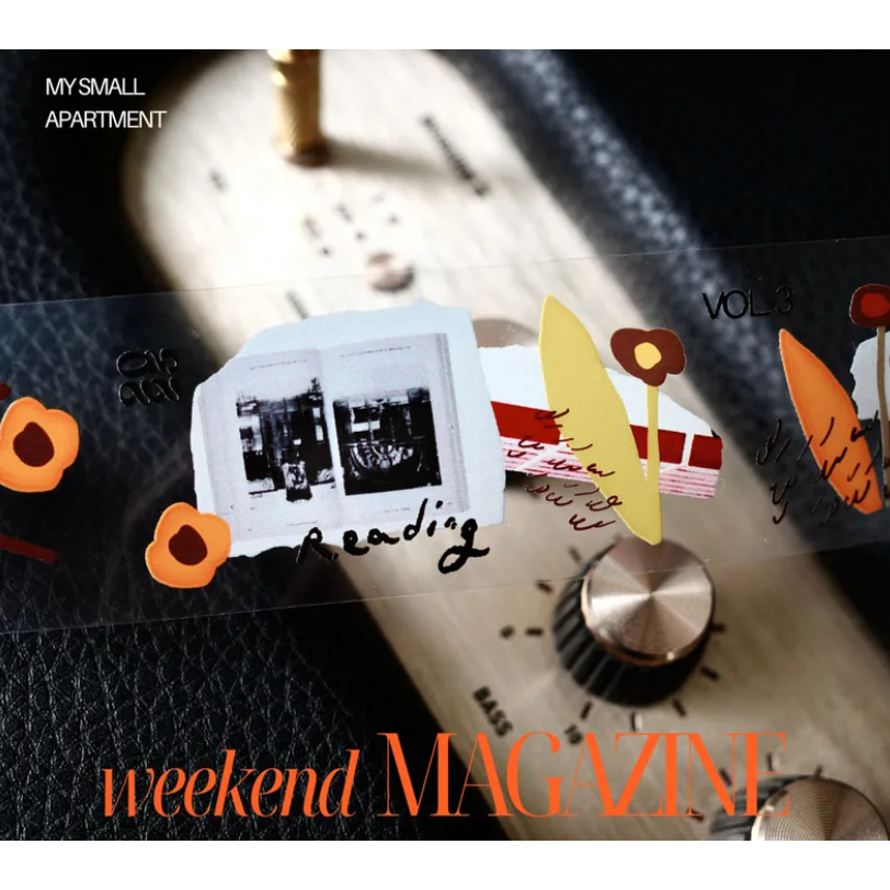什物a kind of cafe 假期雜誌Weekend Magazine 3.5cm亮面PET膠帶【立夏手帳生活】-細節圖6