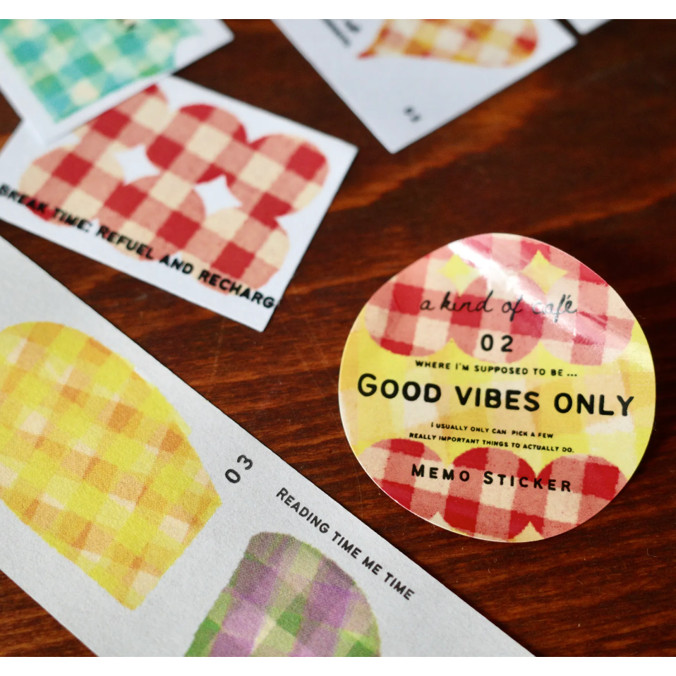 〔共2款〕什物a kind of cafe「快樂自由格/計畫小幫手」留言便條貼紙膠帶【立夏手帳生活】-細節圖9