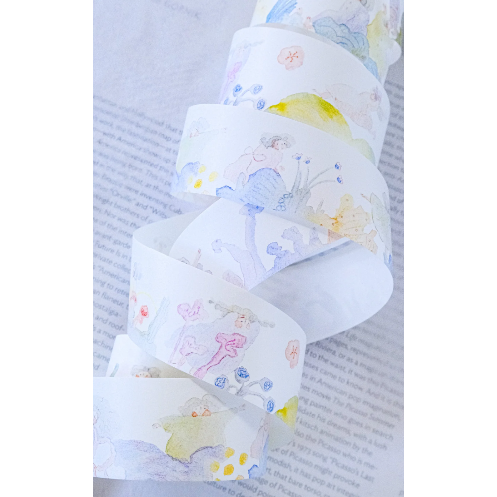【雙材質】dodolulu『夢遊』3.5cm霧面PET膠帶/和紙膠帶【立夏手帳生活】-細節圖2