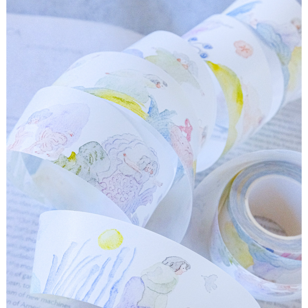 【雙材質】dodolulu『夢遊』3.5cm霧面PET膠帶/和紙膠帶【立夏手帳生活】-細節圖8