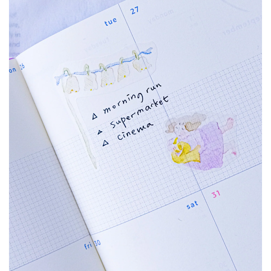 【雙材質】dodolulu『春之歌』7cm霧面PET膠帶/和紙膠帶【立夏手帳生活】-細節圖4