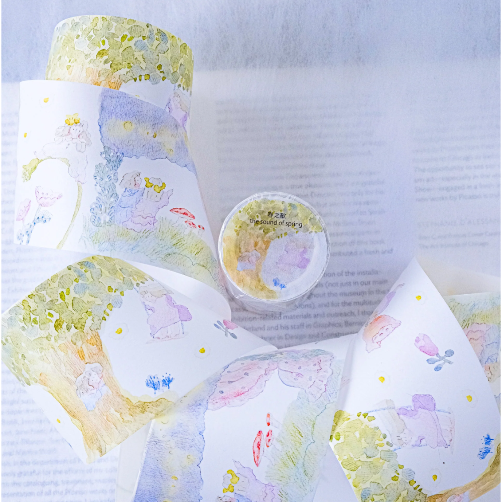 【雙材質】dodolulu『春之歌』7cm霧面PET膠帶/和紙膠帶【立夏手帳生活】-細節圖6