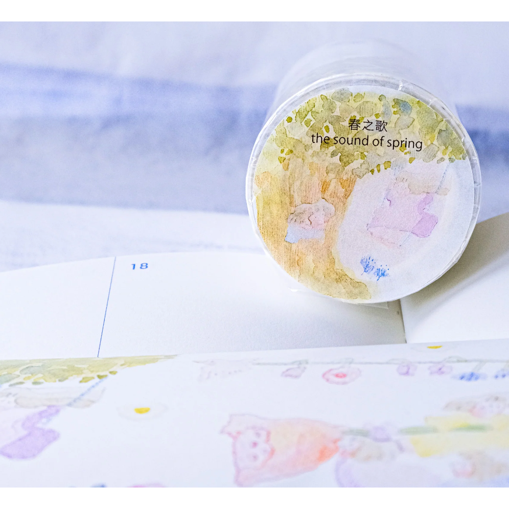 【雙材質】dodolulu『春之歌』7cm霧面PET膠帶/和紙膠帶【立夏手帳生活】-細節圖7