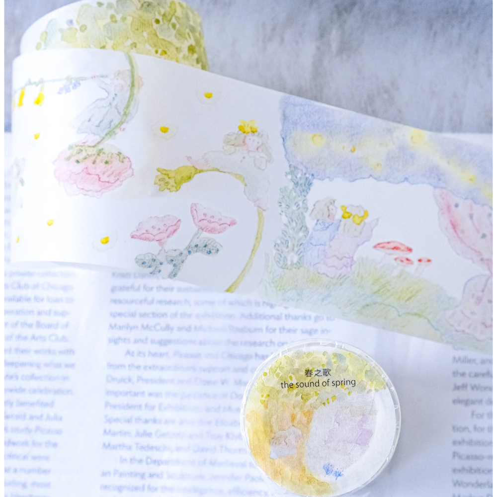 【雙材質】dodolulu『春之歌』7cm霧面PET膠帶/和紙膠帶【立夏手帳生活】-細節圖9