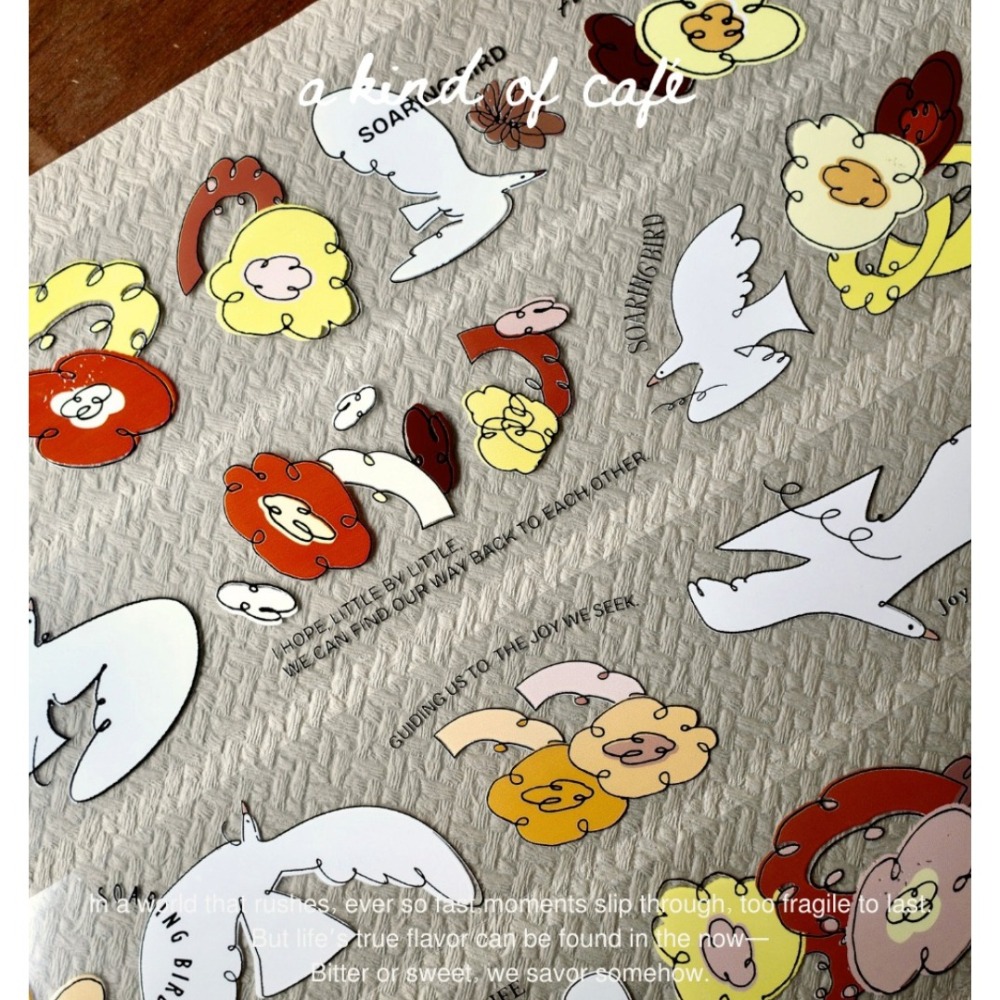 什物a kind of cafe 卷卷花鳥 Soaring bird 4cm亮面PET膠帶【立夏手帳生活】-細節圖4