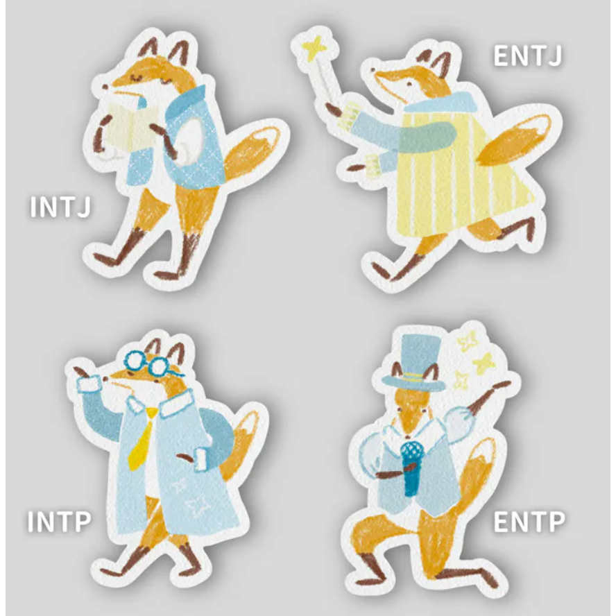 【16款】你好工作室 狐吉16型人格貼紙 Huchii MBTI 單張割型貼紙【立夏手帳生活】-細節圖4