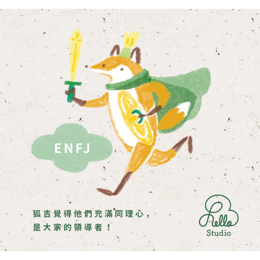 【16款】你好工作室 狐吉16型人格貼紙 Huchii MBTI 單張割型貼紙【立夏手帳生活】-細節圖5