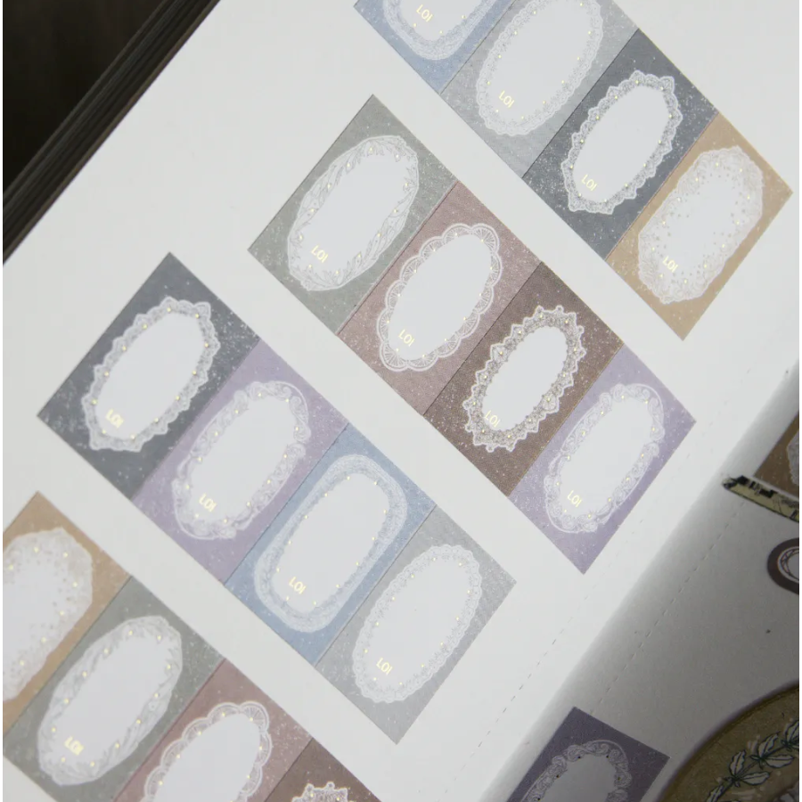 樂意 loidesign 暮春絮語 蕾絲框 3cm燙金標籤貼紙卷【立夏手帳生活】-細節圖4