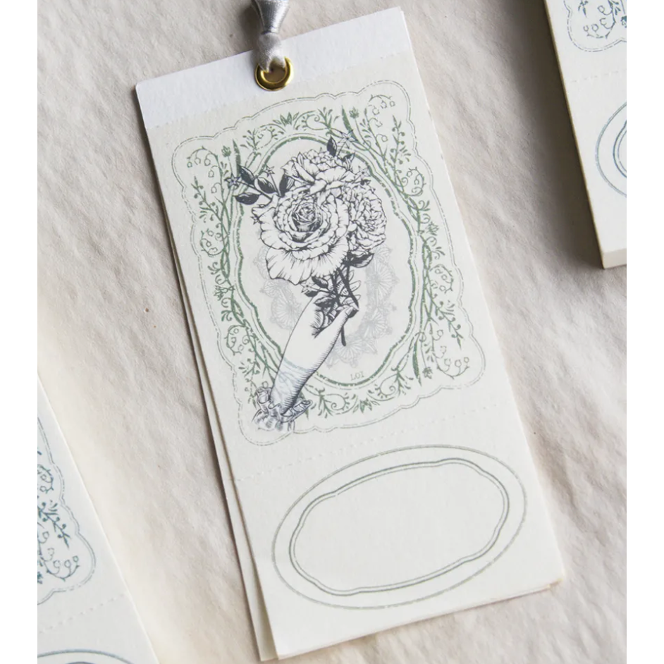 【4款】樂意loidesign 便簽本 春日畫框「芽綠/薄紫」幸福花柄「鈴蘭花/蝴蝶結」【立夏手帳生活】-細節圖2