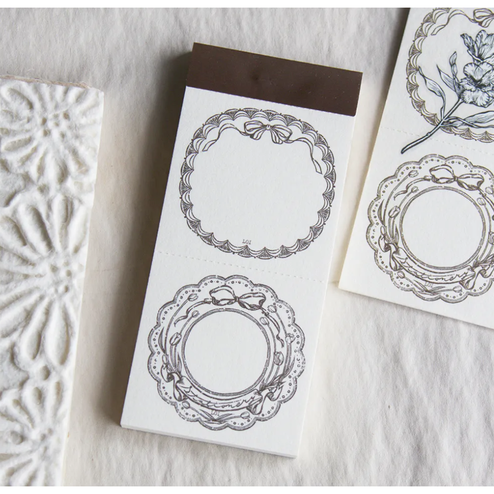 幸福花柄 - 蝴蝶結【便簽本】