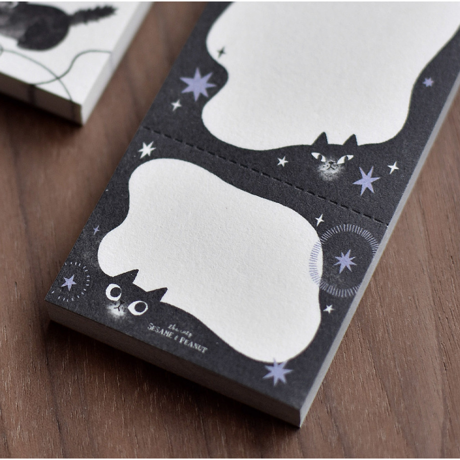 【共四款】大芝麻小花生便簽本「貓貓蝴蝶結/黑貓墨水/黑貓星空/躲貓貓」【立夏手帳生活】-細節圖9