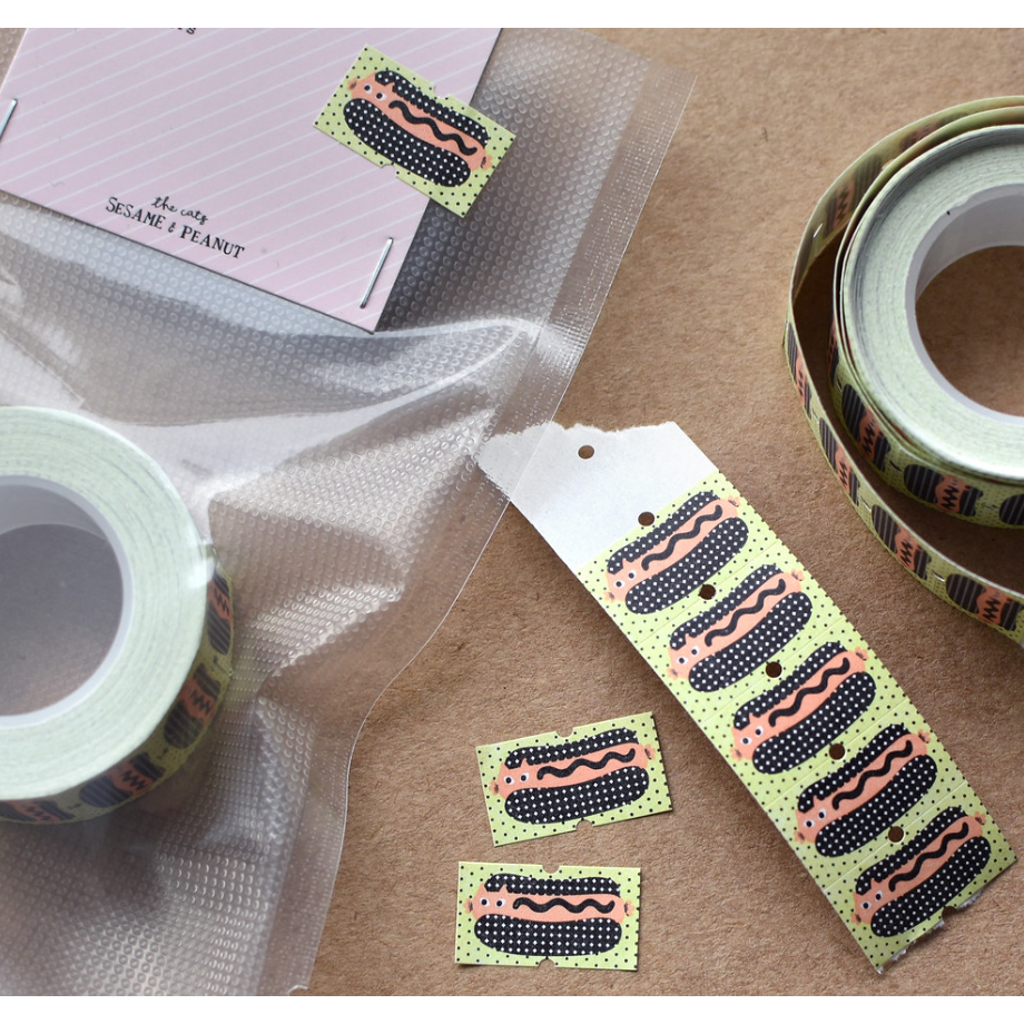 【2款】大芝麻小花生 標籤貼紙卷「熱貓/冰淇淋貓貓」【立夏手帳生活】-細節圖3