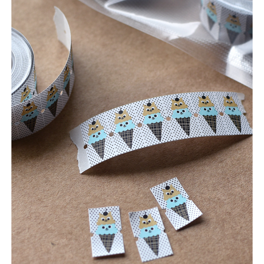 【2款】大芝麻小花生 標籤貼紙卷「熱貓/冰淇淋貓貓」【立夏手帳生活】-細節圖4