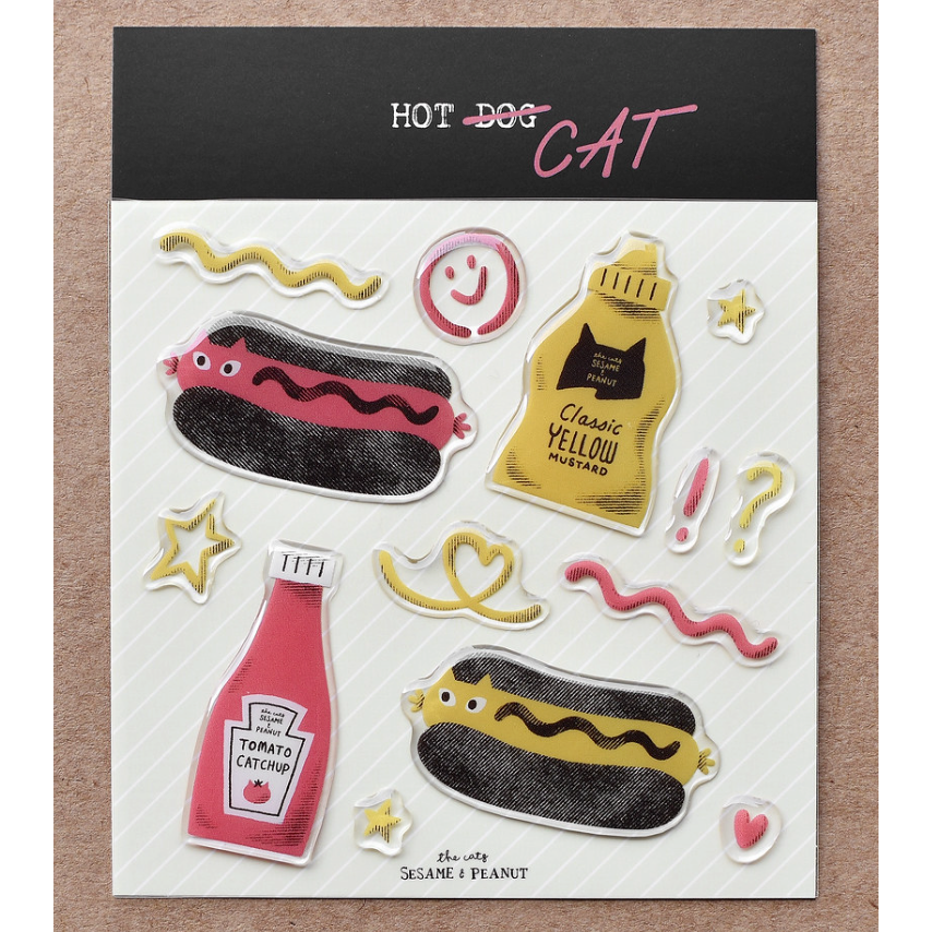 【2款】大芝麻小花生 滴膠貼紙「熱貓/冰淇淋貓貓」【立夏手帳生活】-規格圖6