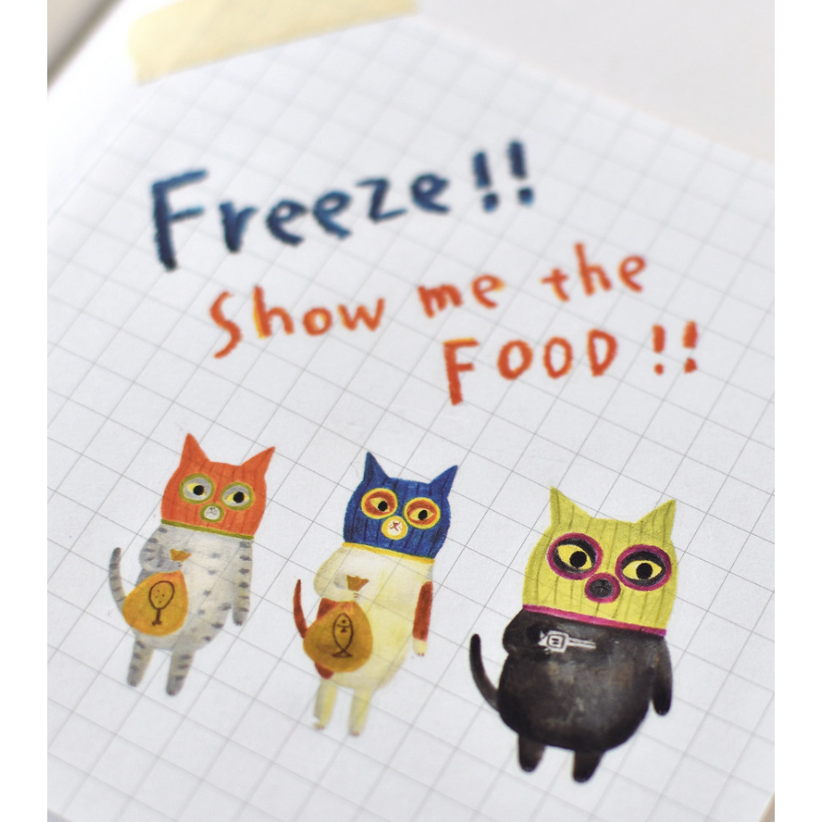 【2款】大芝麻小花生 感壓轉印貼紙「臭貓頭/小搶匪」【立夏手帳生活】-細節圖3