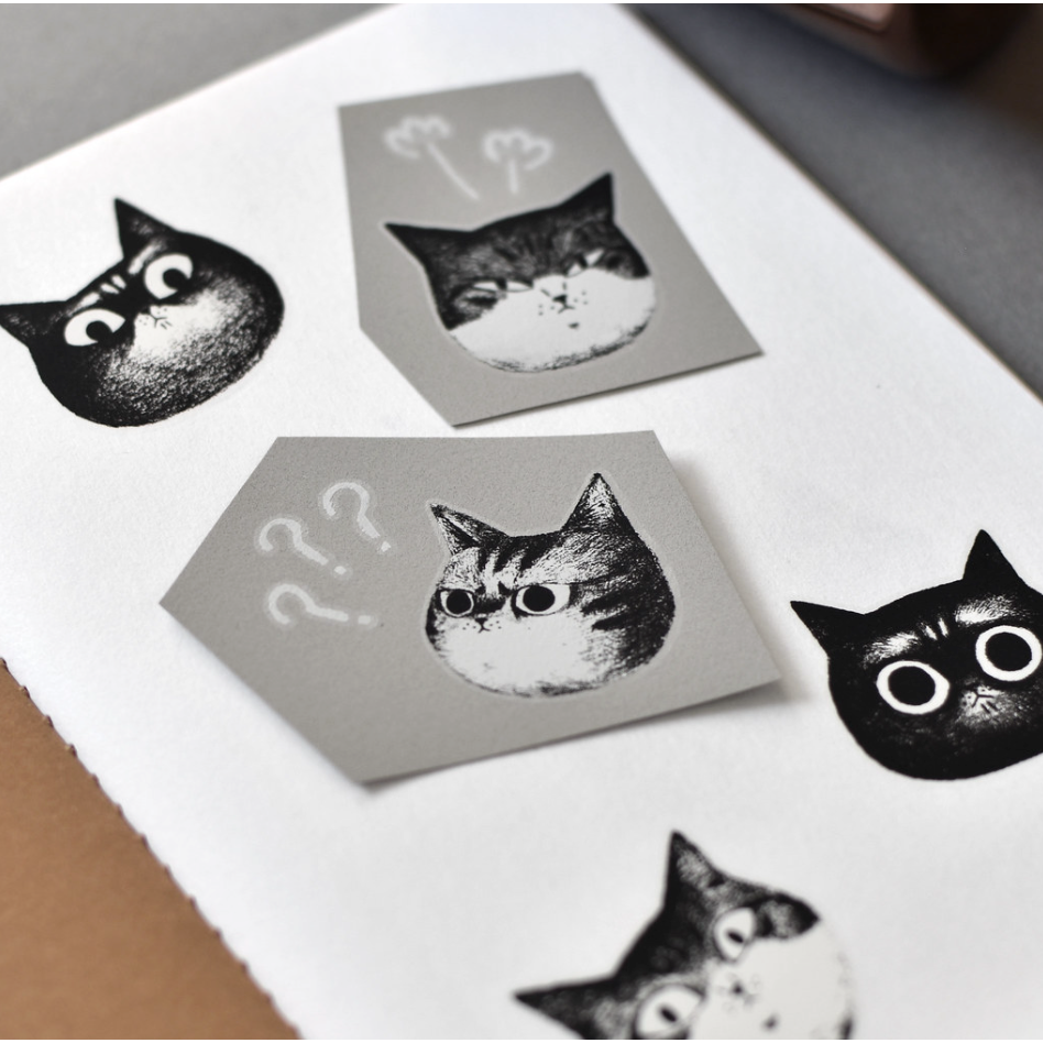 【2款】大芝麻小花生 感壓轉印貼紙「臭貓頭/小搶匪」【立夏手帳生活】-細節圖6