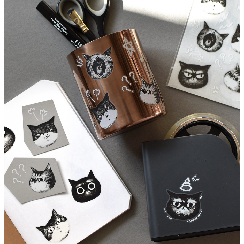 【2款】大芝麻小花生 感壓轉印貼紙「臭貓頭/小搶匪」【立夏手帳生活】-細節圖5