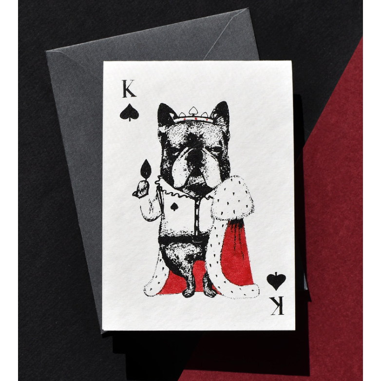 【3款】大芝麻小花生 撲克牌卡片+信封組「橘貓花生方塊侍衛/虎斑貓屁屁紅心皇后/法鬥豆油黑桃國王」【立夏手帳生活】-細節圖7