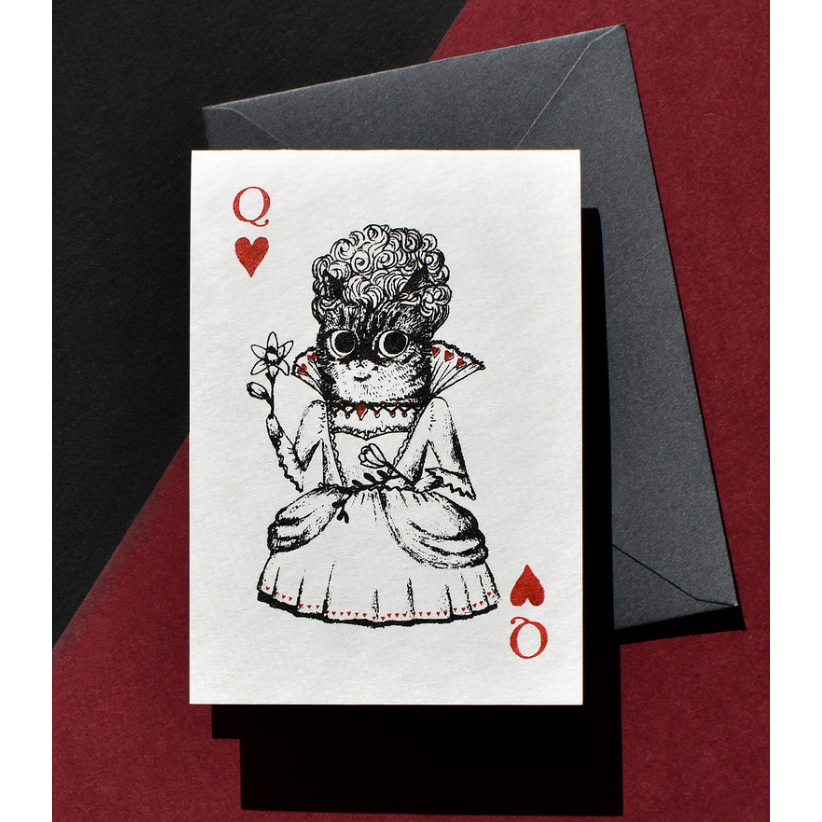 【3款】大芝麻小花生 撲克牌卡片+信封組「橘貓花生方塊侍衛/虎斑貓屁屁紅心皇后/法鬥豆油黑桃國王」【立夏手帳生活】-規格圖7