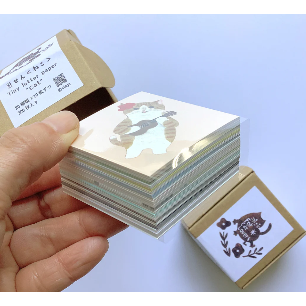 【貓款】4legs 迷你便簽磚 豆籤 4 legs 貓咪 日本製【立夏手帳生活】-細節圖2