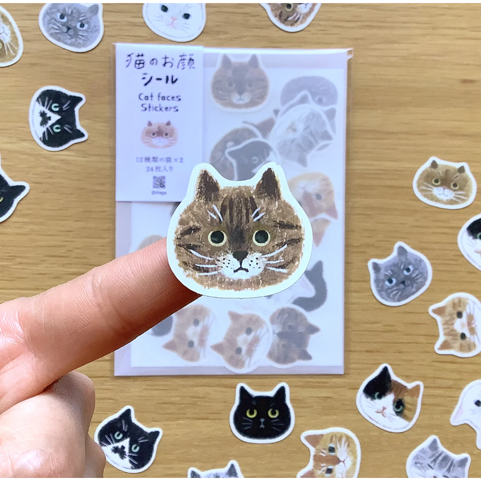 4legs 貓貓頭 割型貼紙包 4 legs 貓咪 日本製【立夏手帳生活】-細節圖3