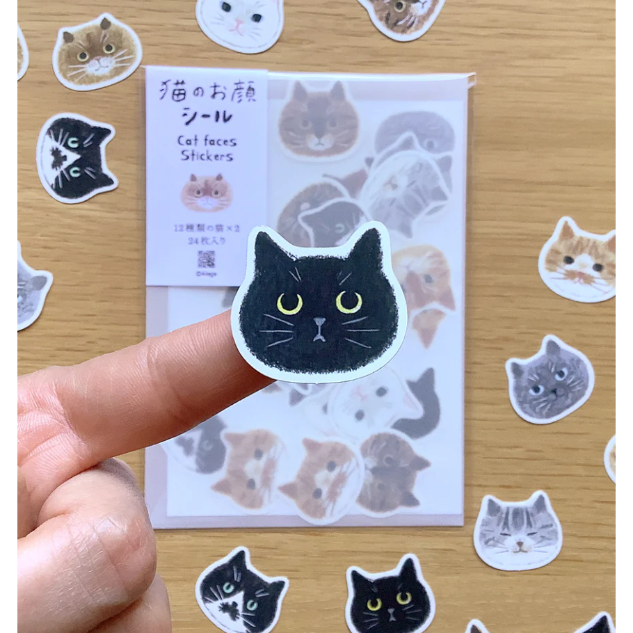 4legs 貓貓頭 割型貼紙包 4 legs 貓咪 日本製【立夏手帳生活】-細節圖9