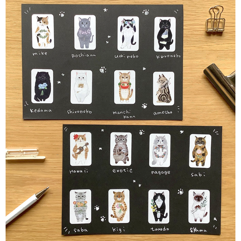 4legs「繪本貓咪們」上質紙貼紙組 4 legs 貓咪 日本製【立夏手帳生活】-細節圖5