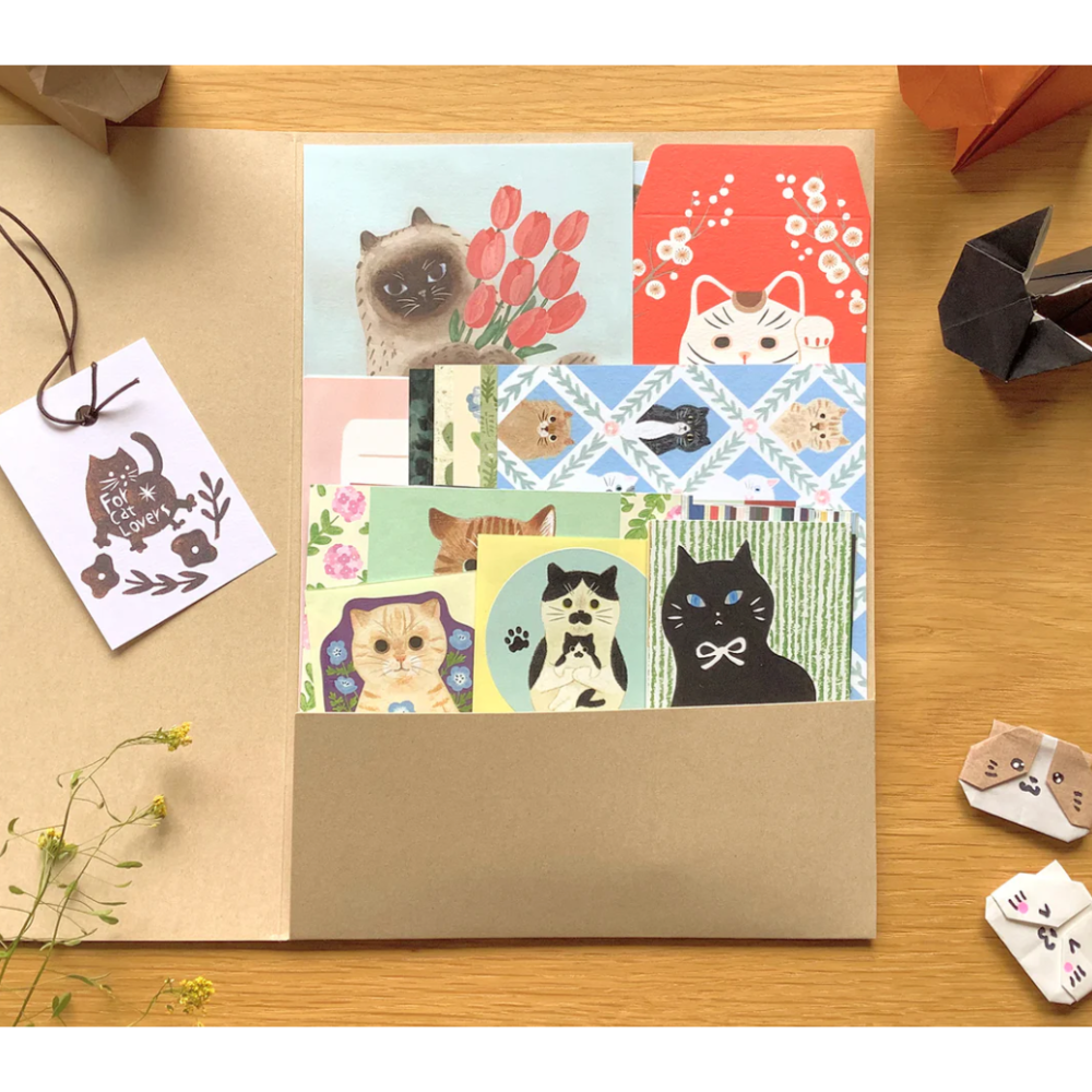 4legs 各種貓貓貼紙＆紙素材組合包 The Cat Set 4 legs 貓咪 日本製【立夏手帳生活】-細節圖3