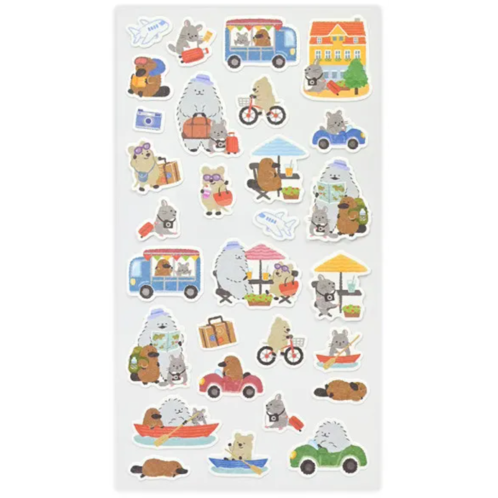 【共8款】NB社「山葉町內會」和紙貼紙組 鄉村風小動物 日本製【立夏手帳生活】-細節圖2