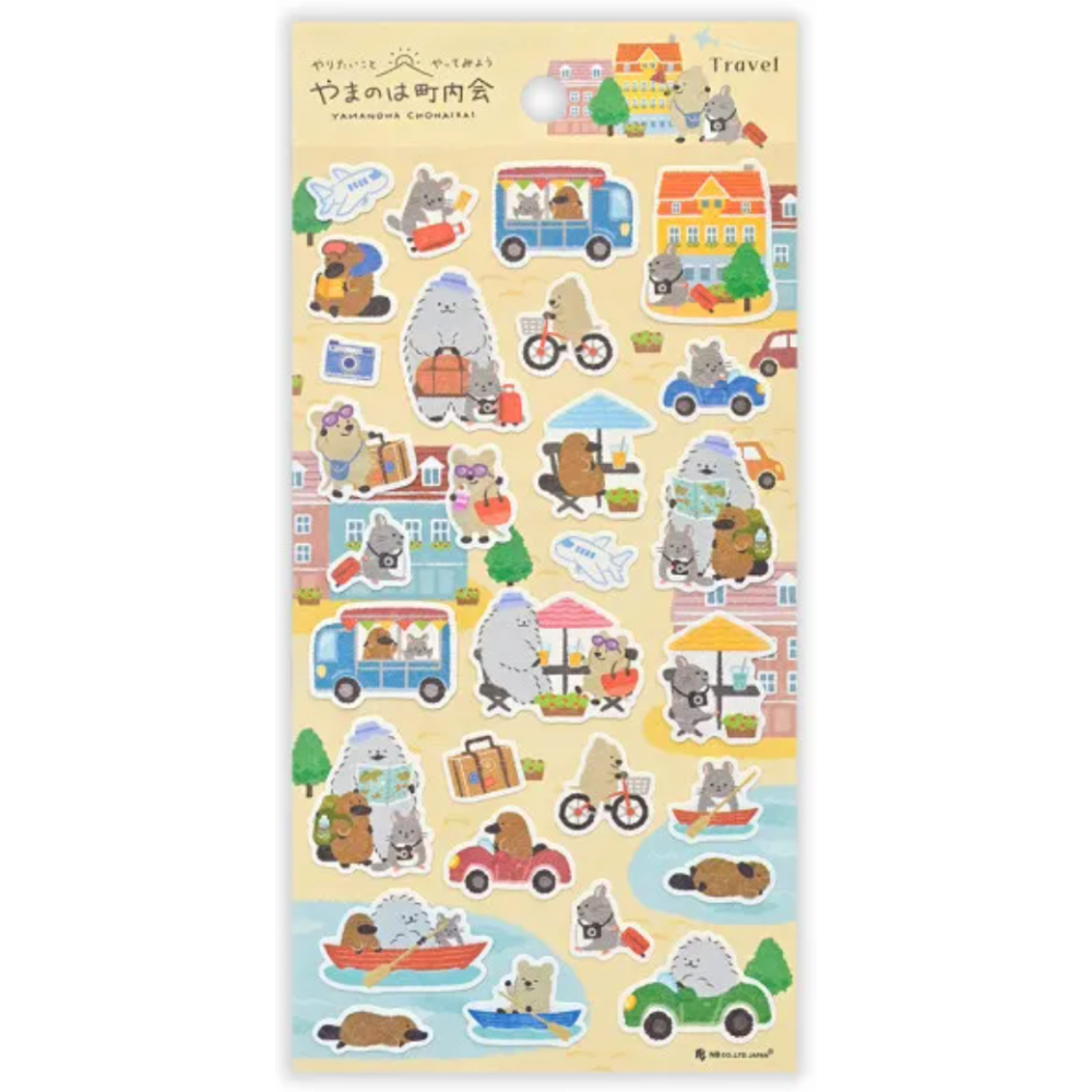 【共8款】NB社「山葉町內會」和紙貼紙組 鄉村風小動物 日本製【立夏手帳生活】-規格圖11