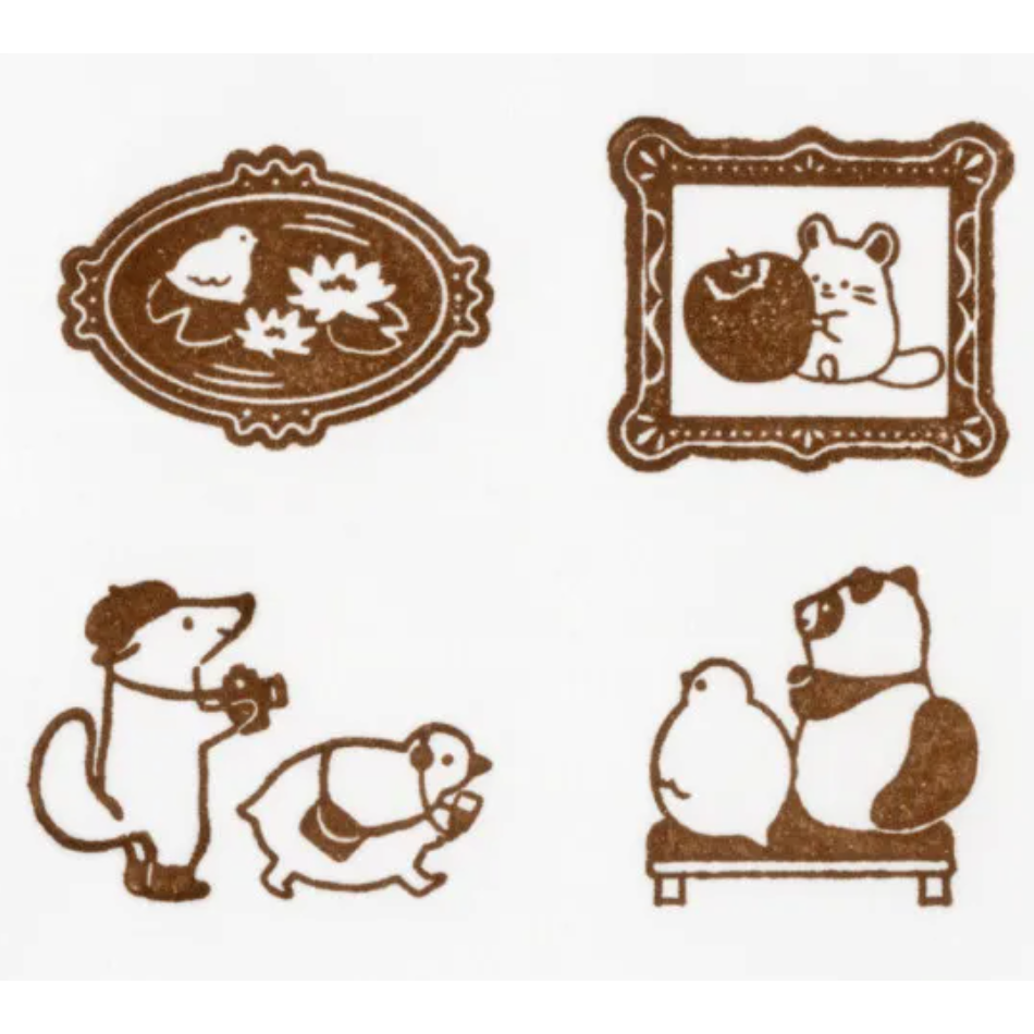 【共8款】NB社 「山葉町內會」木頭印章4顆組 鄉村風小動物 日本製【立夏手帳生活】-細節圖6